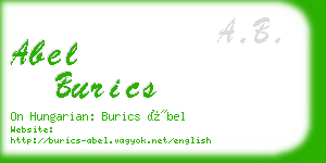 abel burics business card